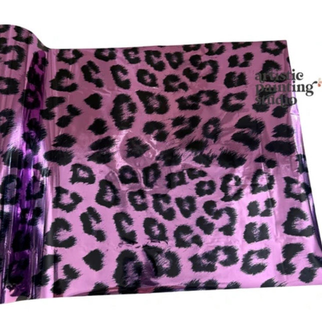 APS Foil - Pinky Paws Purple Animal Print Metallic  - Rub On Foil
