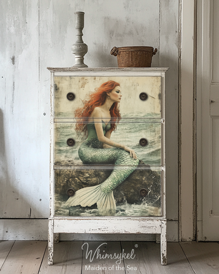 Whimsykel Designs Maiden Of The Sea, Mermaid Decoupage Paper