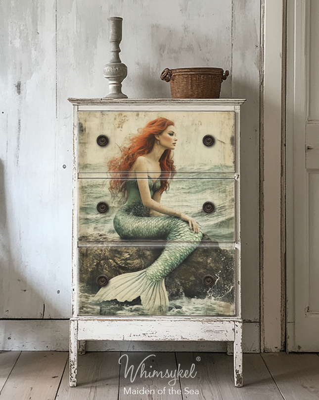 Whimsykel Designs Maiden Of The Sea, Mermaid Decoupage Paper
