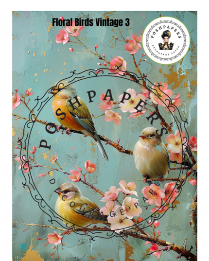 Posh papers blue floral vintage 3