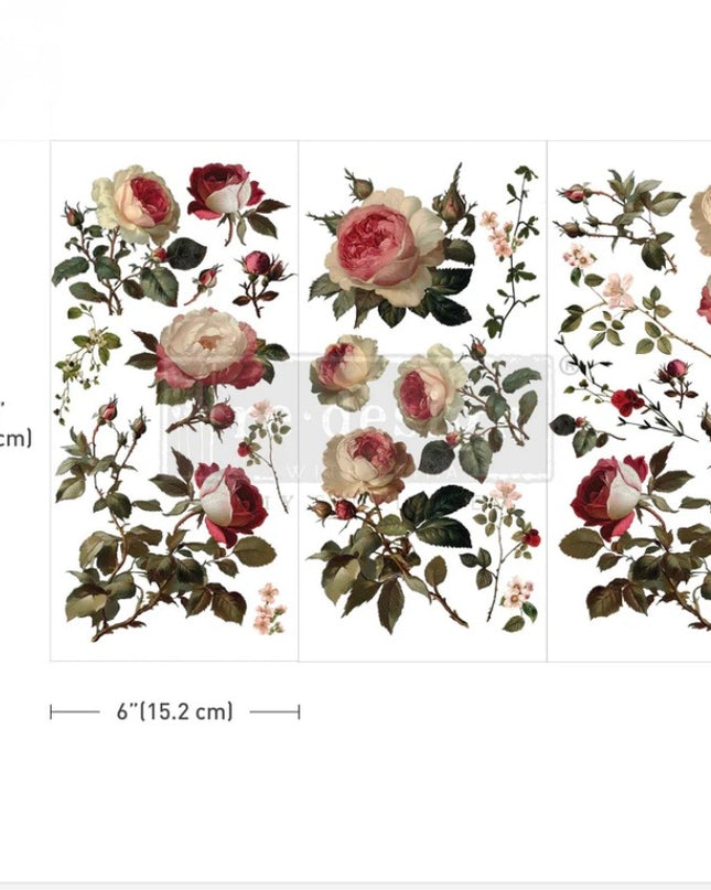 Redesign with Prima - Midnight Rose- Decor Transfer