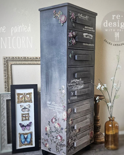 Redesign with Prima - Midnight Rose- Decor Transfer