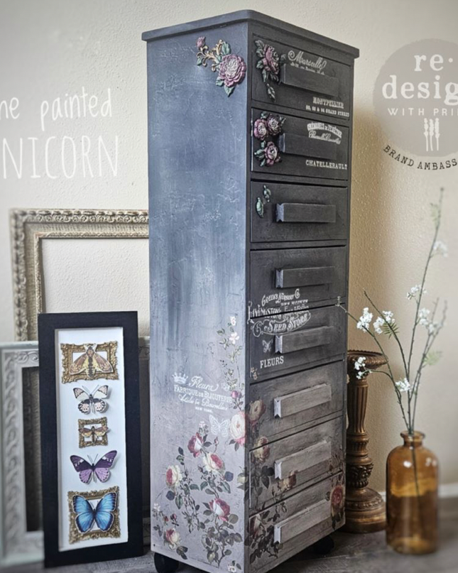 Redesign with Prima - Midnight Rose- Decor Transfer