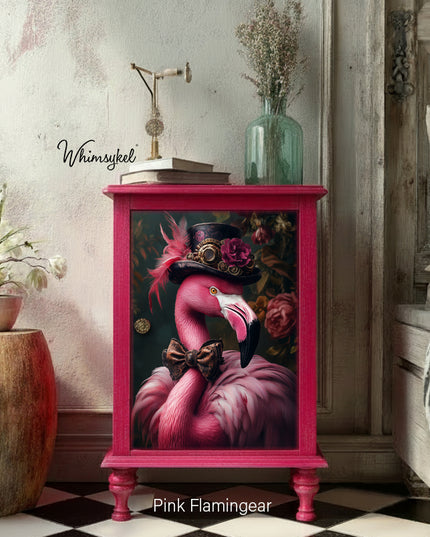 Whimsykel Designs Pink Flamingo Decoupage Paper