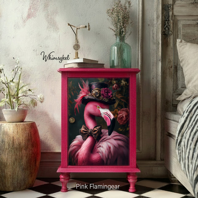 Whimsykel Designs Pink Flamingo Decoupage Paper