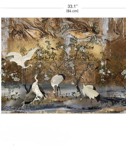 Redesign with Prima Graceful  Wings Crane A1 Decoupage Fiber paper