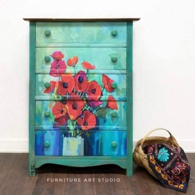 Mint by Michelle - Poppies Floral Decoupage Paper