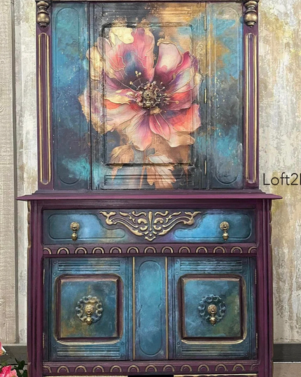 Whimsykel Designs Floral Metallic Ink Decoupage Paper