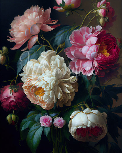 Whimsykel Designs Baroque Peonies Decoupage Paper