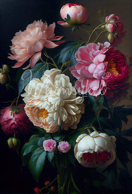 Whimsykel Designs Baroque Peonies Decoupage Paper