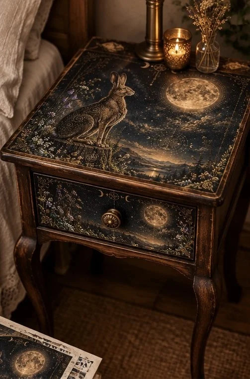 Posh Papers Celestial Rabbit Decoupage Paper, Furniture Decoupage Paper