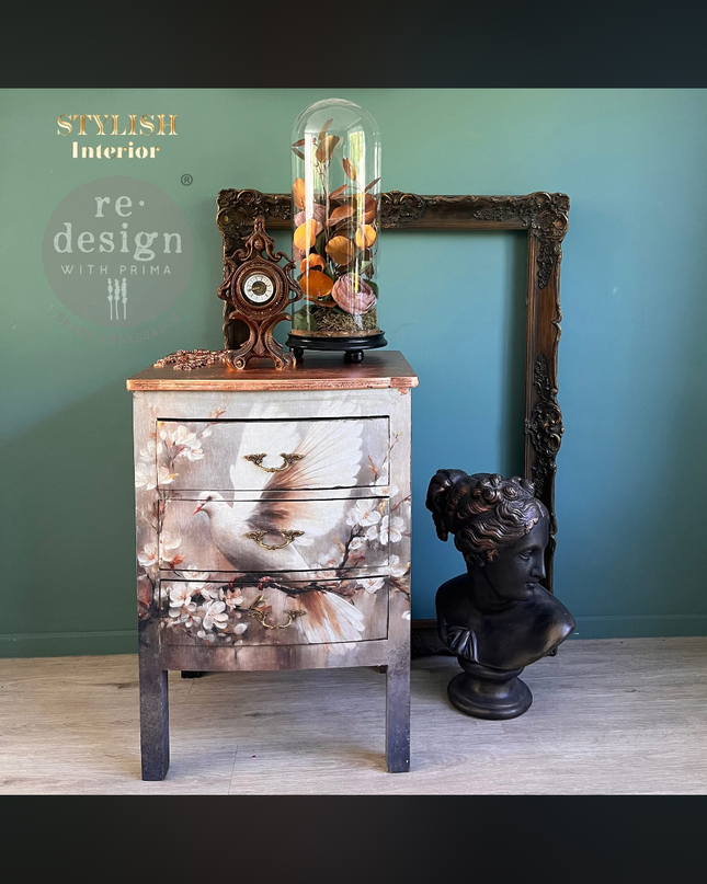 Redesign with Prima Alabaster Grace Kacha A1 Fiber Decoupage Paper