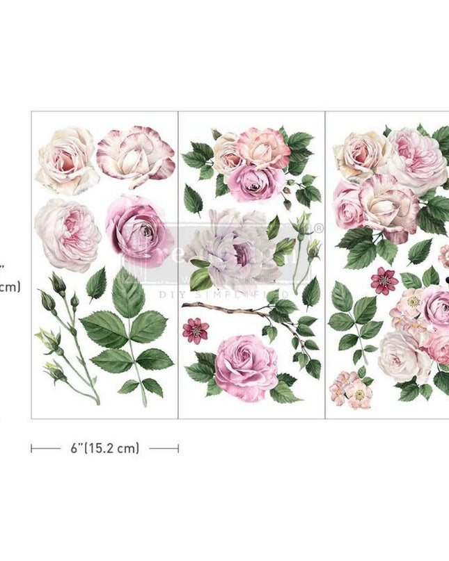 Redesign with Prima - Delicate Roses Redesign With Prima Small Decor Transfer 2