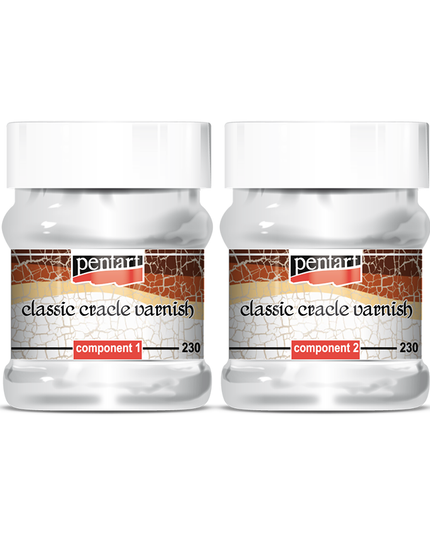 Pentart - Classic Crackle Varnish, 2 Components 230ml