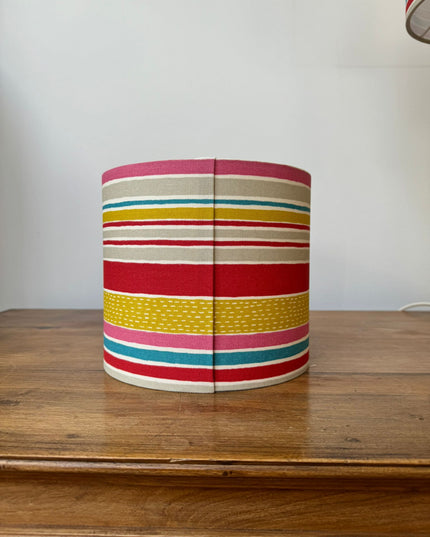 20cm Drum Lampshade - bright stripes