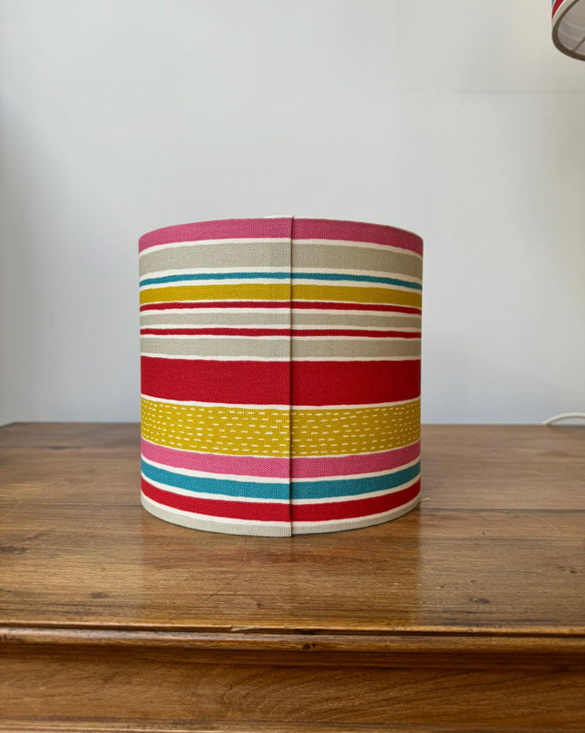 20cm Drum Lampshade - bright stripes