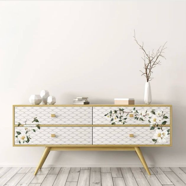 Redesign with Prima White Magnolia small decor transfer