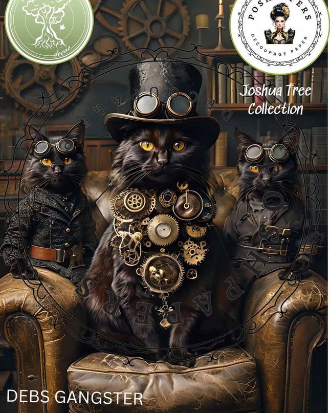 Posh Papers Decoupage Paper Debs Gangster Cats