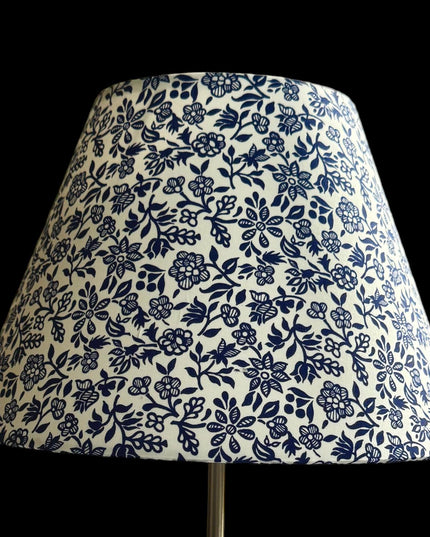 Navy & White Floral Lampshade