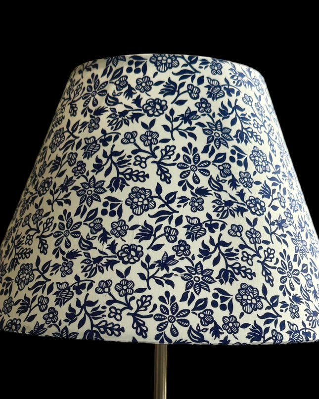 Navy & White Floral Lampshade