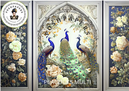 Posh Papers Decoupage paper Peacocks Multi
