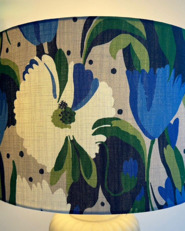 Contemporary Blue Floral Lampshade