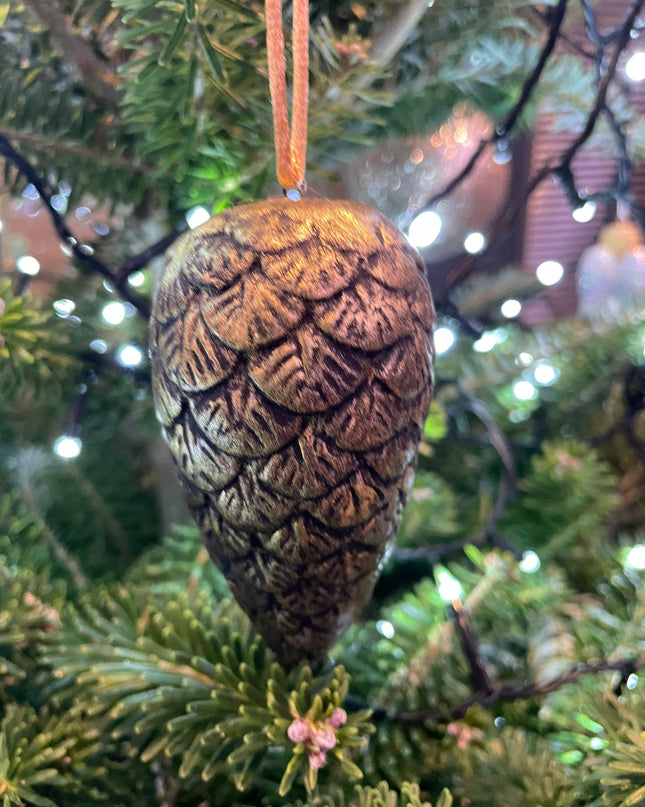 Black and Gold Cone Christmas Bauble