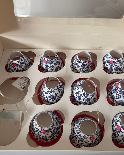 Mini Lampshades Blue and White Floral 5