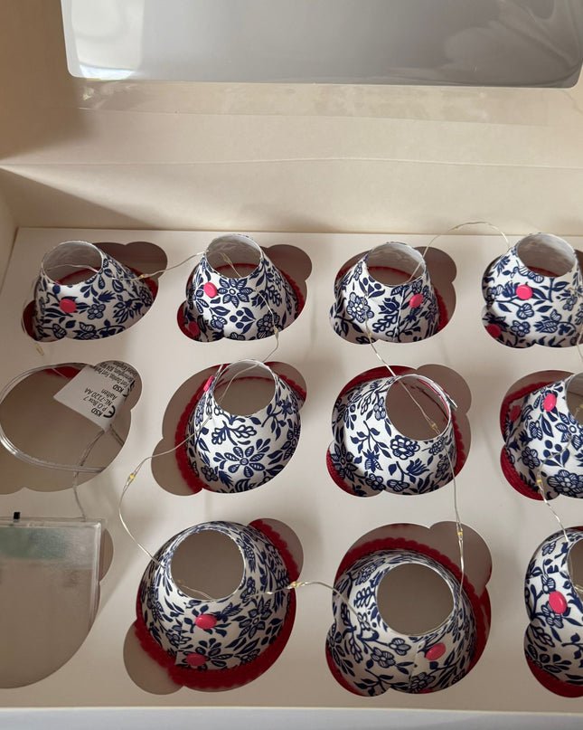 Mini Lampshades Blue and White Floral 5