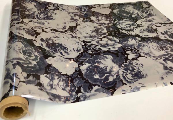 Dominic Flowers Grey Rub On Metallic Foil