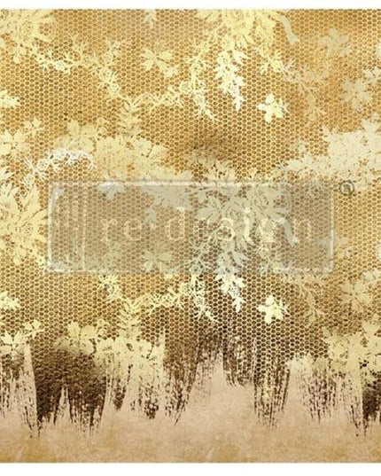 Redesign with Prima Gilded Lace A1 fiber decoupage paper