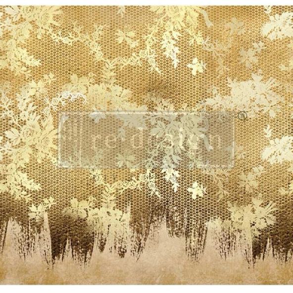 Redesign with Prima Gilded Lace A1 fiber decoupage paper