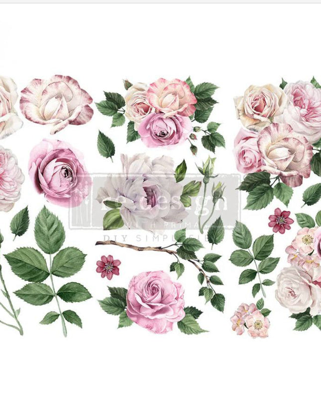 Redesign with Prima - Delicate Roses Redesign With Prima Small Decor Transfer 1