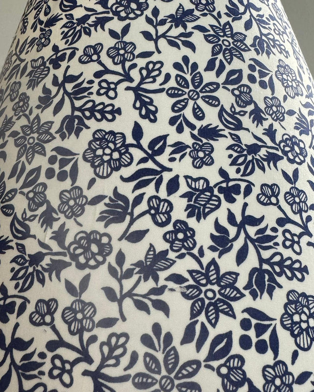 Navy & White Floral Lampshade