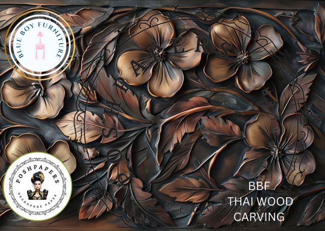 Posh Papers Decoupage Paper - Thai Wood Carvings