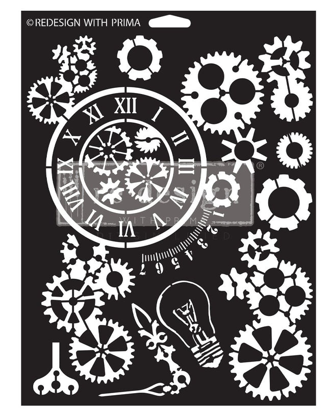 Gearworks Stencil Redesign with Prima