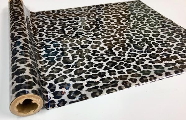 Wild Leopard Large Spot Silver Metallic Foil