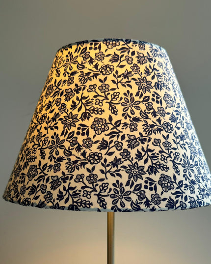 Navy & White Floral Lampshade