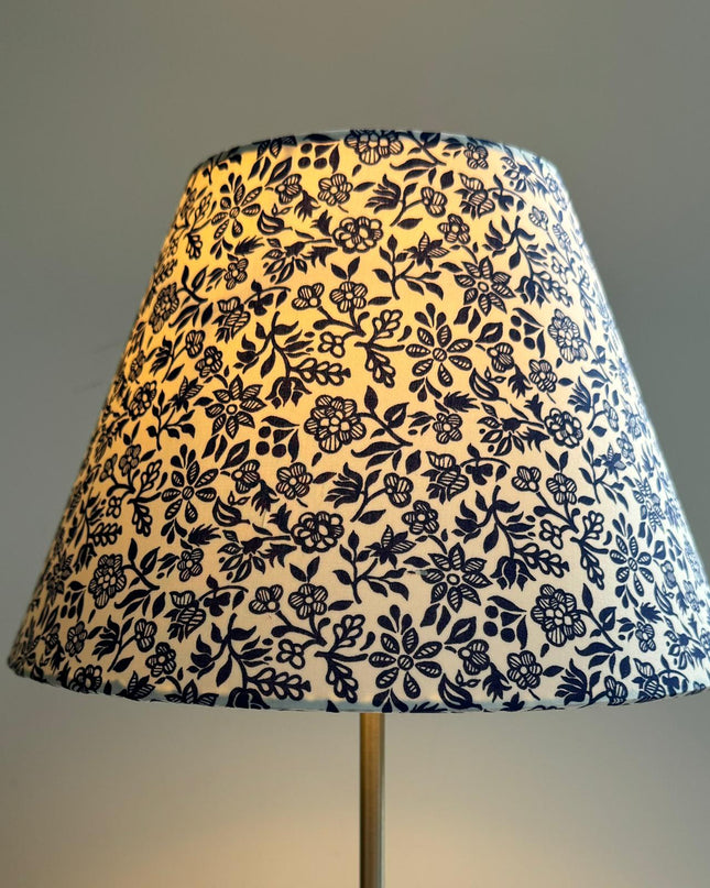 Navy & White Floral Lampshade