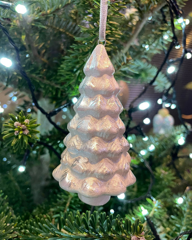 Silver and White Christmas Tree Bauble