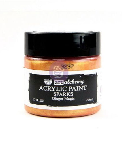 Redesign with Prima Finnabair Sparks Acrylic Paint Ginger Magic