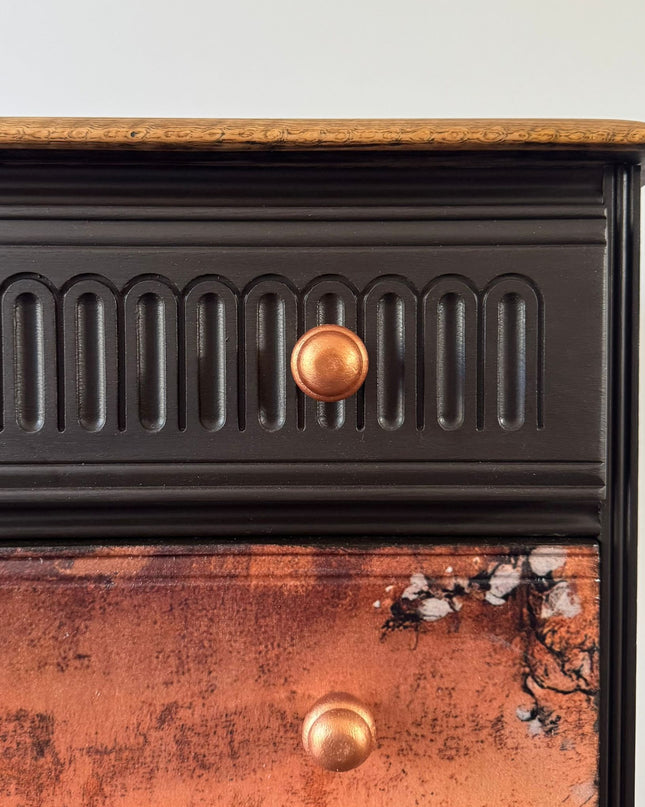 Upcycled chocolate bird vintage Chest of Drawers