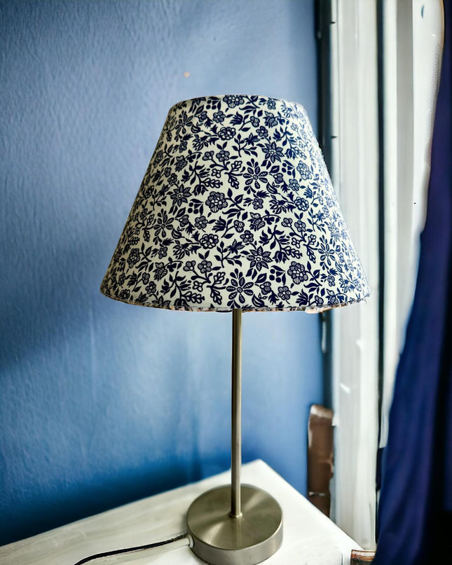 Navy & White Floral Lampshade