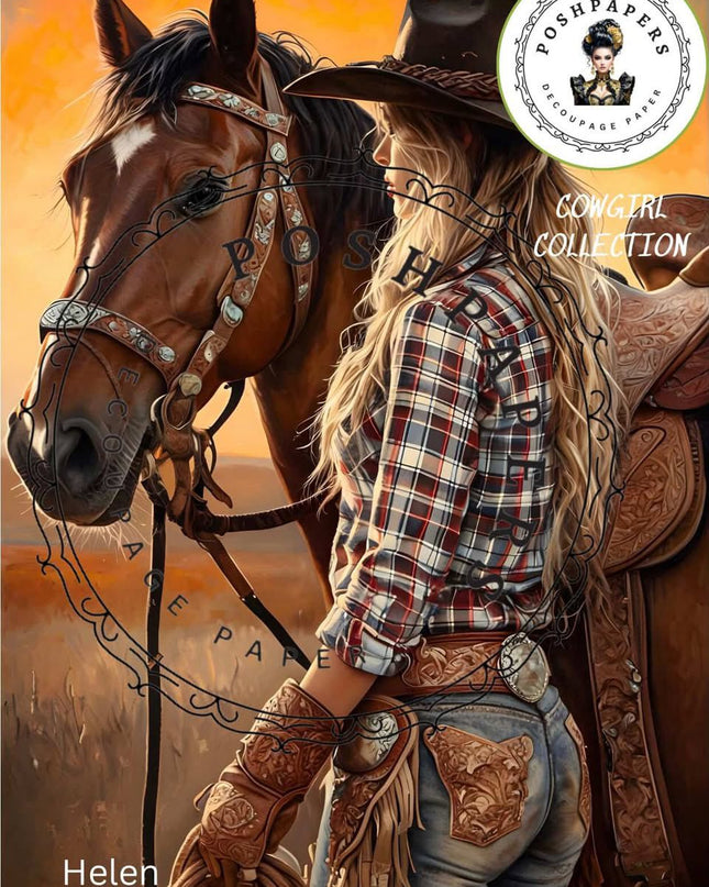 Posh Papers Decoupage Paper Girl and Horse