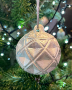 Silver And White Round Bauble