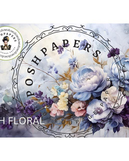 Posh Papers RH Floral large decoupage paper