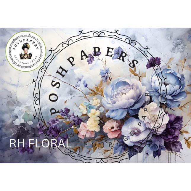 Posh Papers RH Floral large decoupage paper