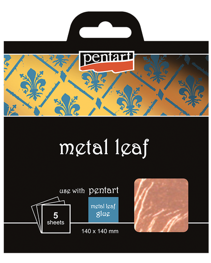 Pentart - Metal Copper Leaf - 14x14 Cm, 5 Sheets/Pack