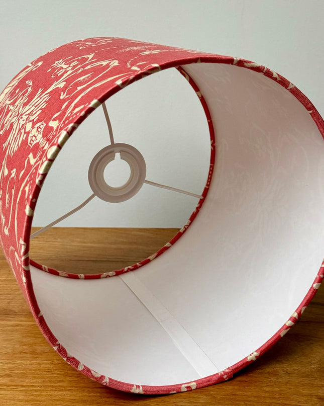 Coral pink Georgian inspired  lampshade