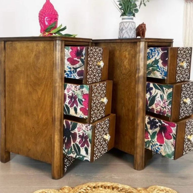 Redesign with Prima Nocturnal watercolour  flora tissue paper